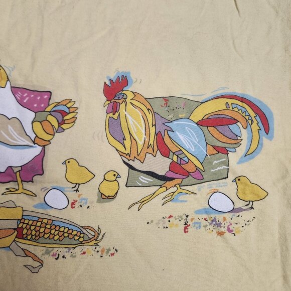 Vintage Hanes Colorful Chickens Women's Long Sleep Shirt Washington St. One Size - Picture 4 of 9